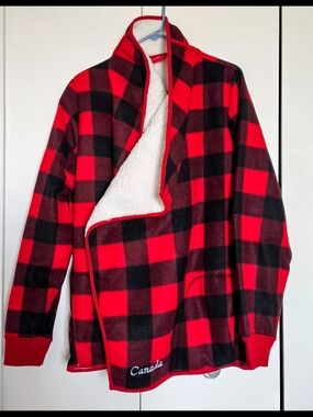 Red and Black Buffalo Plaid Sherpa-Lined Jacket